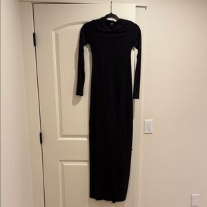 SKIMS Black Long Sleeve Maxi Dress